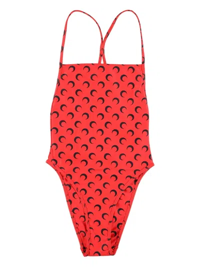 Marine Serre Crescent Moon Pattern One-piece Swimwear