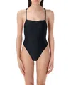 Marine Serre Black Crescent Moon Swimsuit In Black