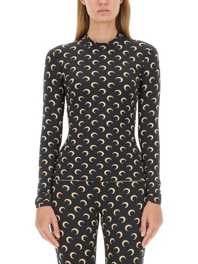 Marine Serre Moon" T-shirt In Black