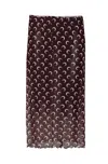 Marine Serre Brown Moon Printed Mesh Midi Skirt In Brown