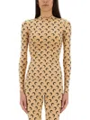 Marine Serre Moon Turtleneck Tshirt In Nude