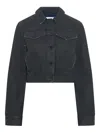 Marine Serre Moon Waxed Denim Jacket In Black