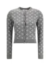 Marine Serre Moon Wool Cardigan In Gray
