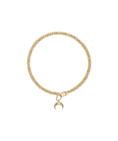 Marine Serre Moon Woven Chain Necklace In Gold