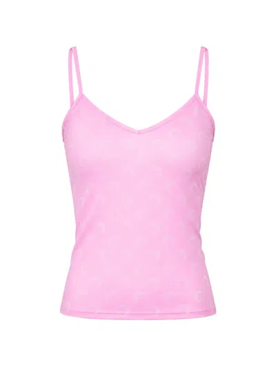 Marine Serre Moon-detail Crop Top In Pink
