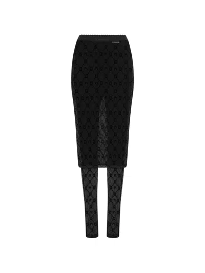 Marine Serre Moongram Mesh Trousers In Black