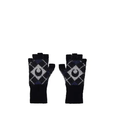 Marine Serre Moonlight Diamond-shaped Knitted Fingerless Gloves