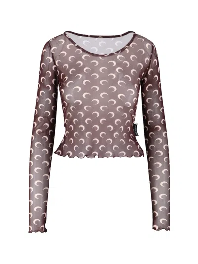 MARINE SERRE MOONOGORAM LOGO CROP TOP