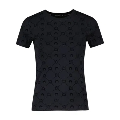 Marine Serre Moonogram Baby Fit T-shirt In Black