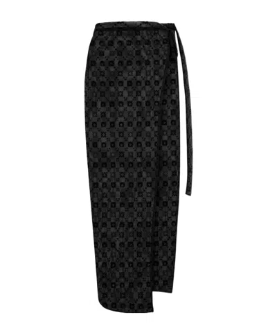 Marine Serre Moonogram Beach Cover-up In Black