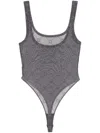 Marine Serre Moonogram Bodysuit In Gr70 Stone Grey