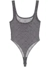 Marine Serre Moonogram Bodysuit In Grey