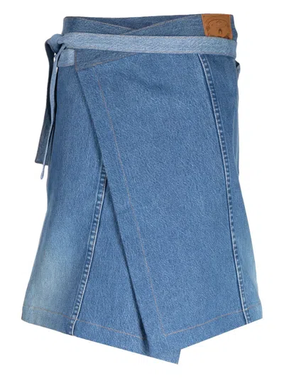 Marine Serre Moonogram Denim Apron In Blau
