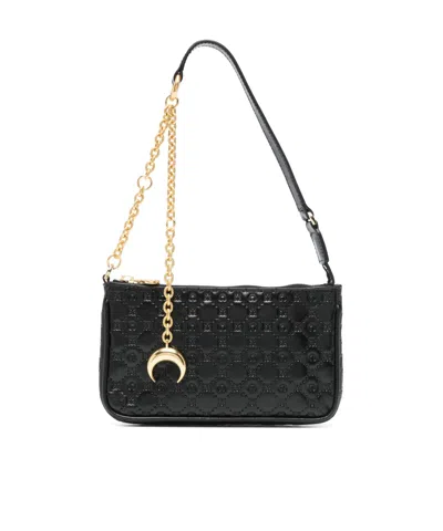 Marine Serre Moonogram-embossed Shoulder Bag In Black