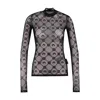 Marine Serre Moonogram Flock Second Skin T-shirt In Black