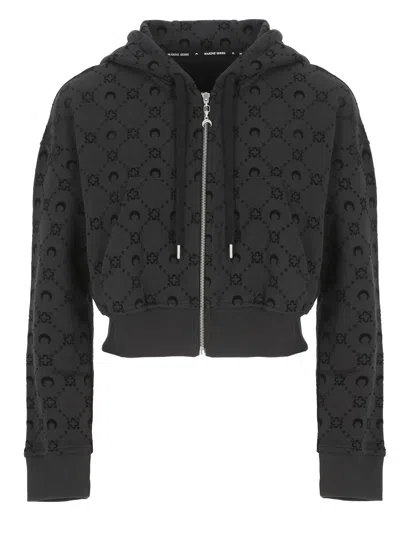 Marine Serre Moonogram Hoodie In Black