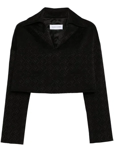 Marine Serre Moonogram Jacquard Top In Bk99 - Black