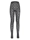 Marine Serre Crescent Moon Jacquard Tights In Black