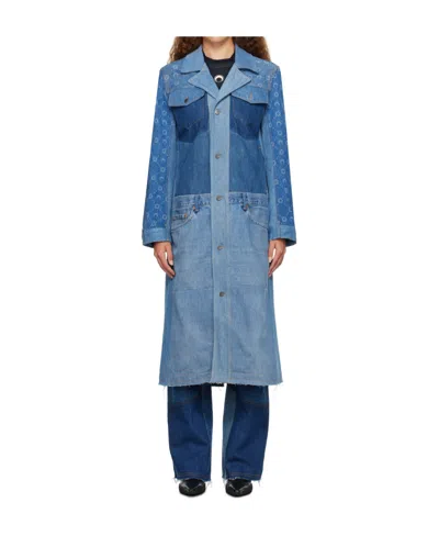 MARINE SERRE MOONOGRAM LONG DENIM JACKET