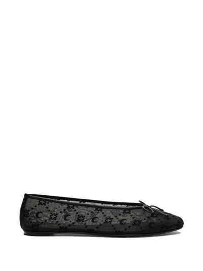 Marine Serre Moonogram Mesh Ballet Flats In Black