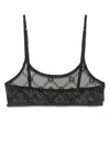 Marine Serre Recycled Mesh Flock Bralette Clothing In Black