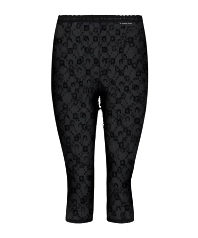 Marine Serre Moonogram Mesh Flock Capri Pants In Black