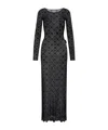 Marine Serre Moonogram Mesh Flock Maxi Dress In Black