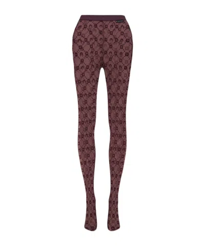 MARINE SERRE MOONOGRAM MESH FLOCK TIGHTS