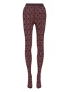 Marine Serre Moonogram Mesh Flock Tights In Red