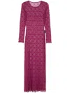 Marine Serre Purple Moonogram Mesh Flock Maxi Dress In Pink
