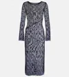 Marine Serre Midikleid Moonogram Aus Mesh In Black On Black