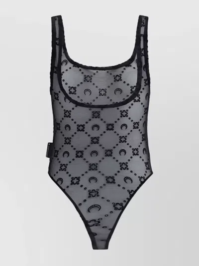 Marine Serre Mesh Moonogram Body In Black