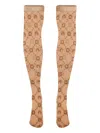 Marine Serre Moonogram Mesh Socks In Brown