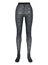 Marine Serre Moonogram Mesh Tights In Blue