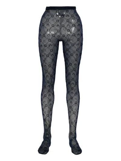 Marine Serre Moonogram Mesh Tights In Blue