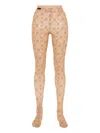 Marine Serre Beige Moonogram Mesh Flock Tights In Brown