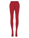 Marine Serre Moonogram Mesh Flock Tights In Red