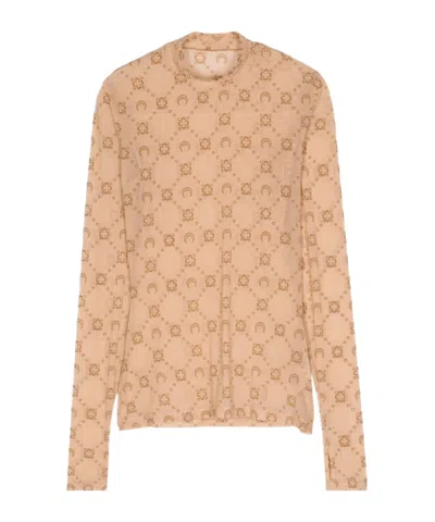 MARINE SERRE MARINE SERRE ALL-OVER PRINT DETAILED LONG-SLEEVE TOP