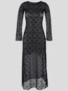 Marine Serre Moonogram Mesh Tube Dress In Black