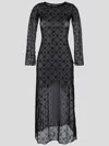 Marine Serre Moonogram Mesh Tube Dress In Black