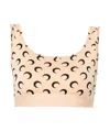 Marine Serre Beige Top With All-over Crescent Moon Print In Nude