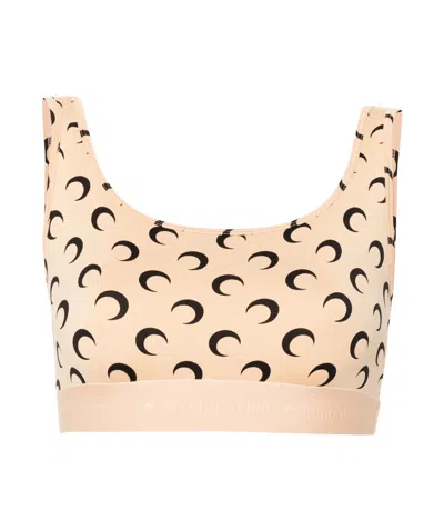MARINE SERRE MARINE SERRE MOON PRINTED CROPPED TOP