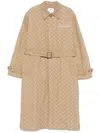 Marine Serre Moonogram-pattern Twill Coat In Neutrals