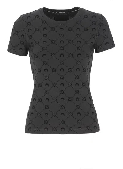 Marine Serre Moonogram T-shirt In Black