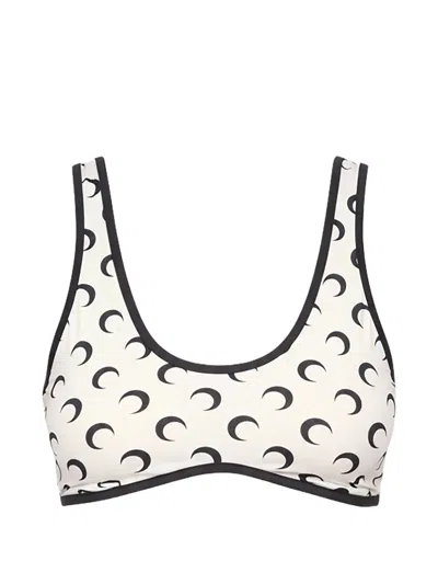 Marine Serre Moon-print Bra Top In White