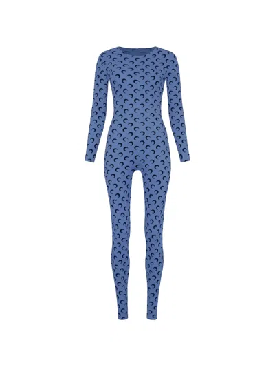 Marine Serre Moon-print Jumpsuit In Blue