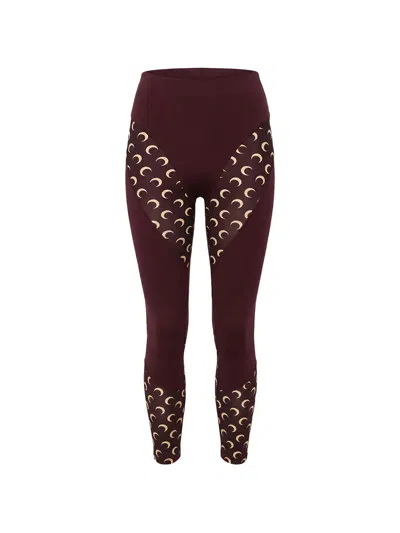 Marine Serre Athleisure Leggings Moon Insert Stretch Design In Multi