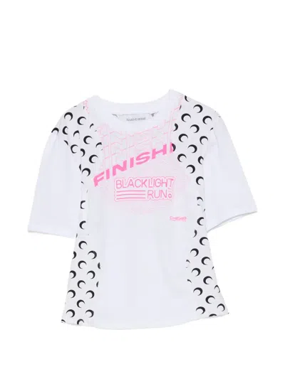 Marine Serre Moon-print Panelled T-shirt In White