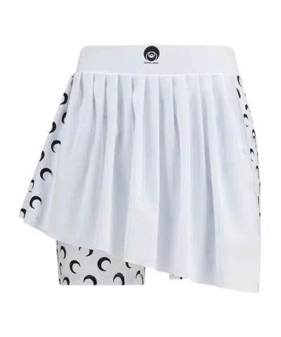 Marine Serre Moon-print Pleated Shorts In White
