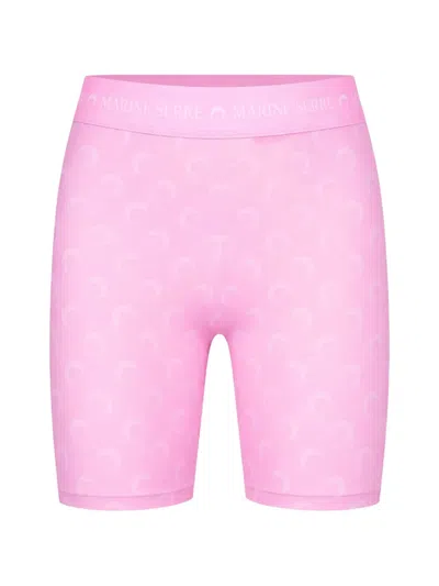 Marine Serre Moon-print Shorts In Pink